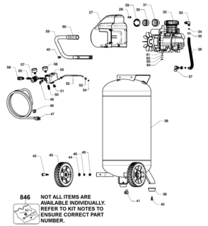 Default Diagram and Parts List for PXCML224VW Type 0 Porter Cable Compressor